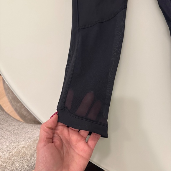 Lululemon Wunder Train Mesh Crop Black Leggings Tights Sz 4 • Excellent - Picture 11 of 15